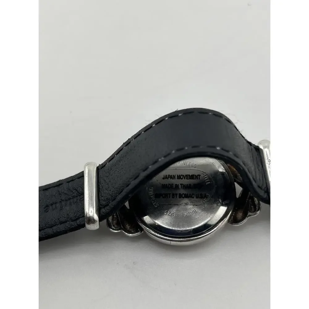 Boma Women's Leather Strap Silver Case Quartz Watch‎ Classic Elegant Timepiece